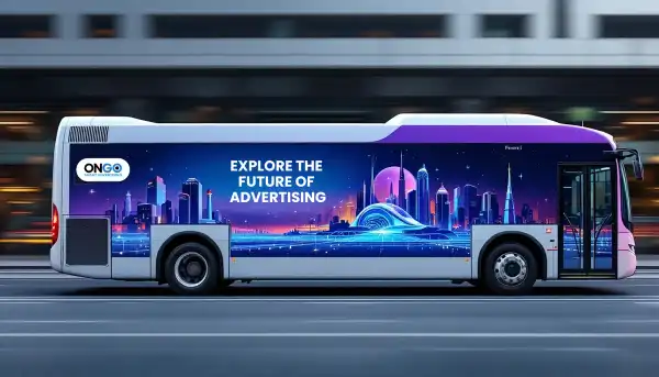 The image depicts various forms of transit advertising, including bus ads, subway car wraps, and taxi tops, showcasing how these transit advertisements effectively reach a diverse audience in high traffic areas. This visual highlights the advantages of transit advertising campaigns, such as high visibility and the ability to engage commuters during their daily journeys on public transportation.